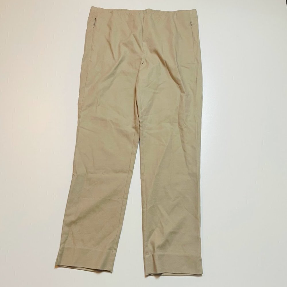 NWT J. Jill Pant Trouser Cotton Stretch Neutral Sesame Tan Stretch Pull On Zippe - Picture 11 of 12